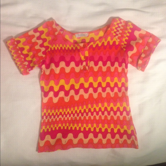 Emilio Pucci Tops - VTG EMILIO PUCCI Signature Multicolor Graphic Top