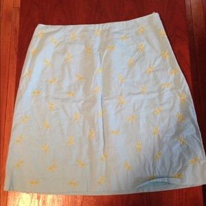 Sale!!  Cute blue skirt w/ yellow dragonflies!