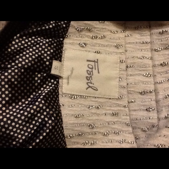 FOSSIL Cropped Jacket Wool Rayon Unique Design - Picture 4 of 4