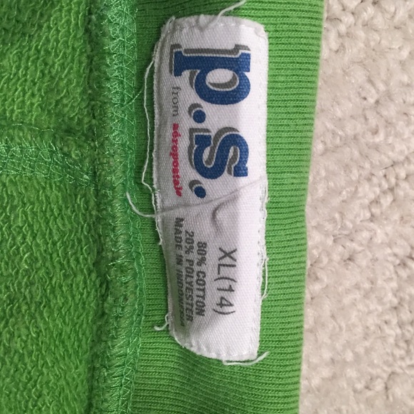 P.S. By Aeropostale youth XL green sweat shorts - Picture 2 of 2