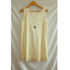 H&M Sequined Cream Dress