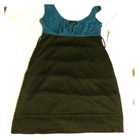 Teal / Black Party Dress