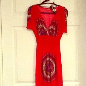 NWT RED SILKLIKE DRESS