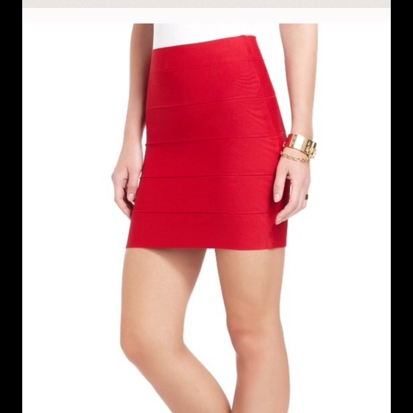 Bright Orange BCBG MaxAzria Simone Bandage Skirt M
