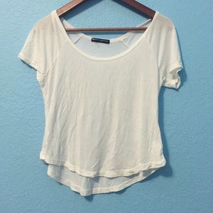 Brandy Melville White Boat Neck Tee