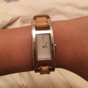 DKNY watch with leather straps
