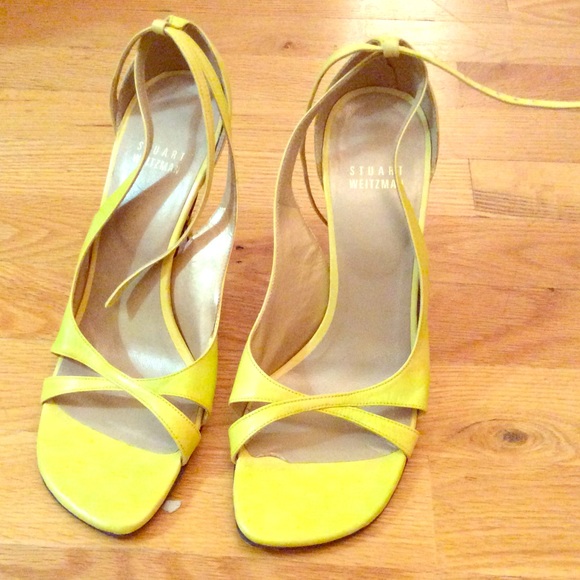 stuart weitzman yellow sandals