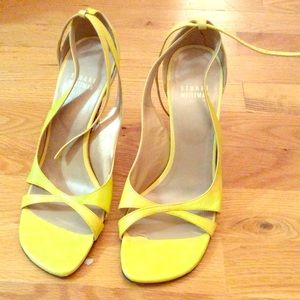 Stuart Weizman bright yellow sandals
