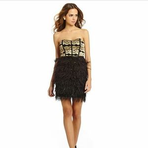 Gianni Bini Black and Gold Jessa Dress L