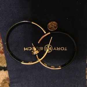 Dipped Pierced T hoop earrings