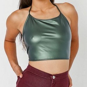 AA Shiny Halter Crop Top