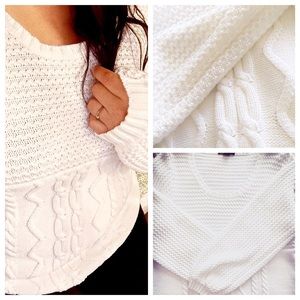 Style&Co White Knitted Sweater