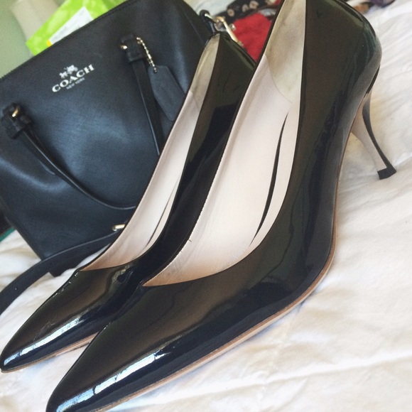 Miu Miu Patent Leather Pointed Kitten Heels