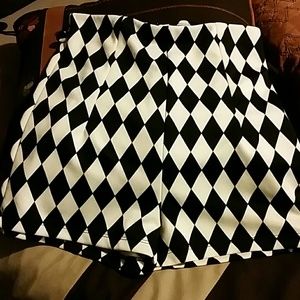 High Waist White & Black Shorts
