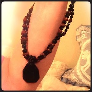 💯 agate onyx/silver 925 sterling necklace