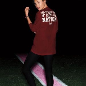 VS PINK Nation Campus Tee and Legging Outfit