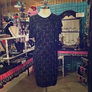 Vintage Silk and Beaded Shift Dress