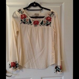 Lucky Brand embroidered blouse.