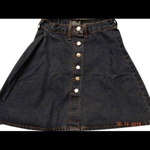 Vintage Denim 70's Style Button Front Skirt