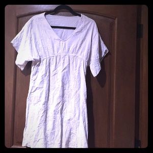 Free People Tunic Boho Crochet Gray Mini Dress