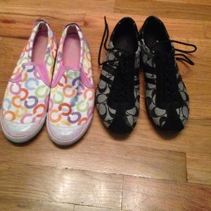 2 pairs of coach shoes