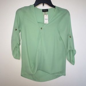 Flowy sheer pale green top