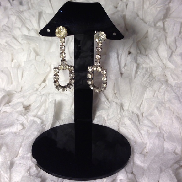 Vintage Rhinestone Dangling Earrings