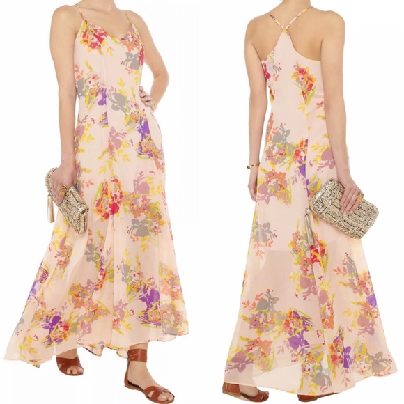 πW118 Walter Baker Blush Floral Maxi Gown - Picture 2 of 3