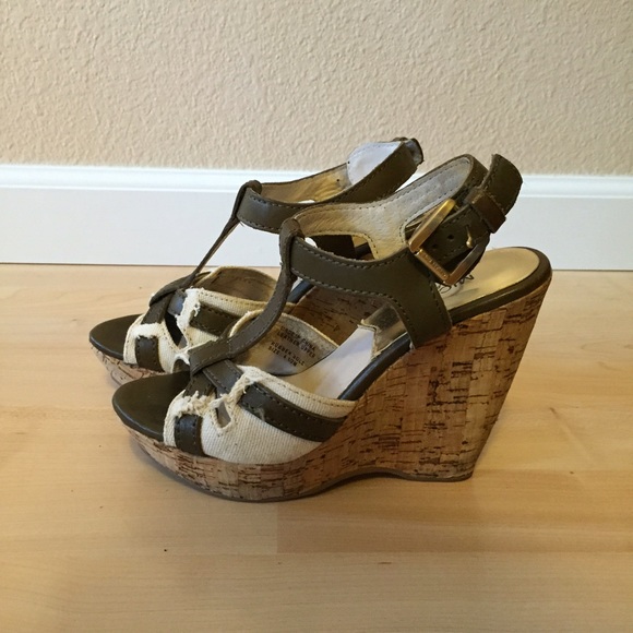 olive wedge sandals