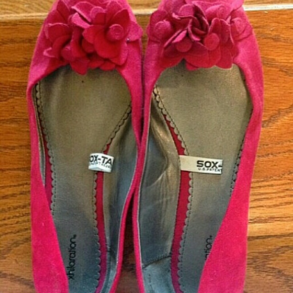 Fushia 'suede' Flats