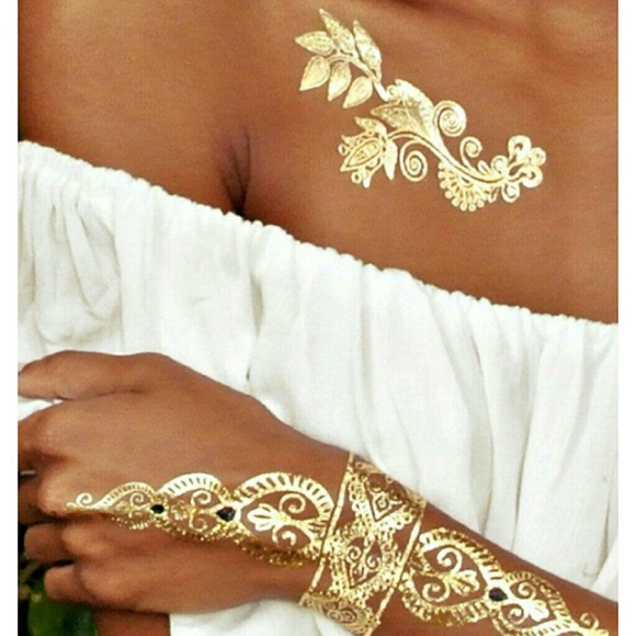 New metallic temporary flash tattoos