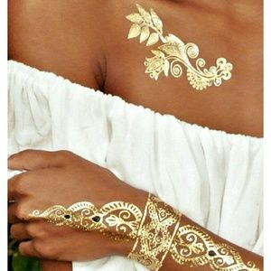 New metallic temporary flash tattoos