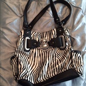 Kathy Van Zeeland Zebra print handbag