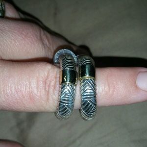 Brighton gold & silver hoops earrings