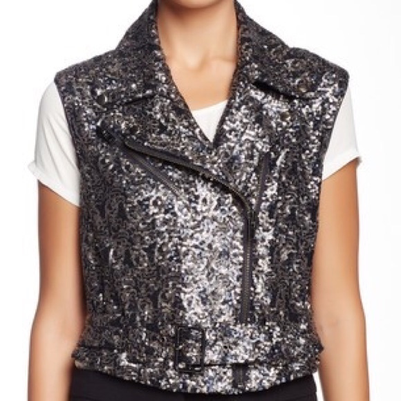 NWT$396 Catherine Malandrino sequins Vest