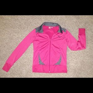 Pink/gray puma sport workout jacket