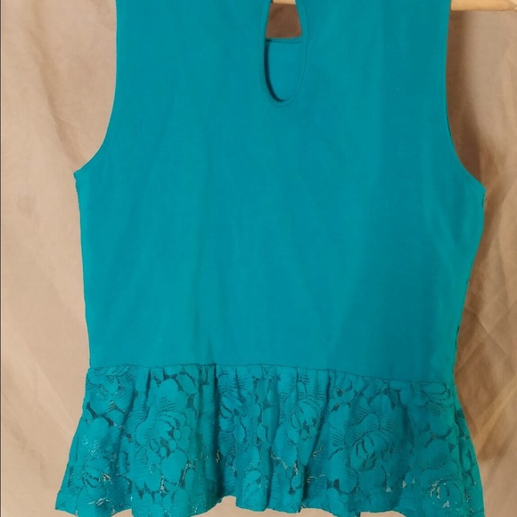 Teal peplum top - Picture 2 of 3