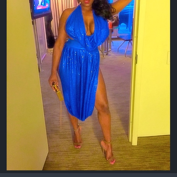 Blue sequin nightlife one piece... Worn Once