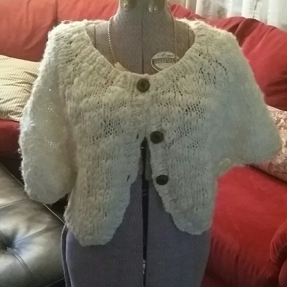 White bolero sweater