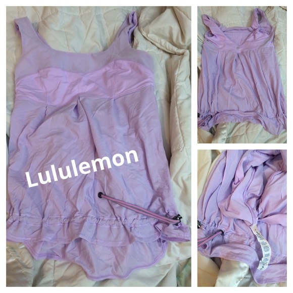 Retro Y2K Lululemon babydoll dance tank.. Lavender cinched bottom size 4