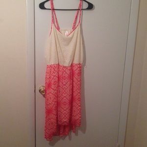Hi-Lo pink and cream dress