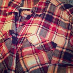 F21 Pearl Snap Plaid Flannel