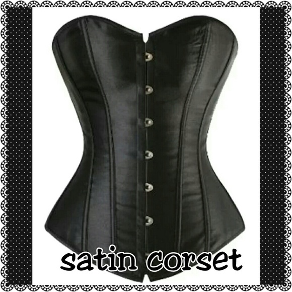 Satin black corset
