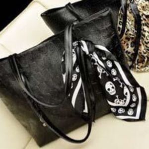 Skull Tote Purse Handbag Scarf NWT
