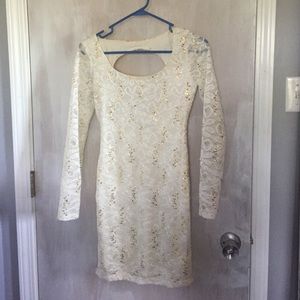 white lace homecoming dress