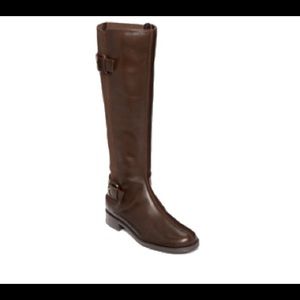 Aerosoles brown leather wide calf boots size 8.5 M