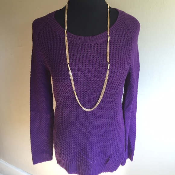 Purple Waffle Knit Sweater - Picture 1 of 3