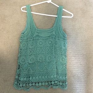 Urban Outfitters Green Lace Top