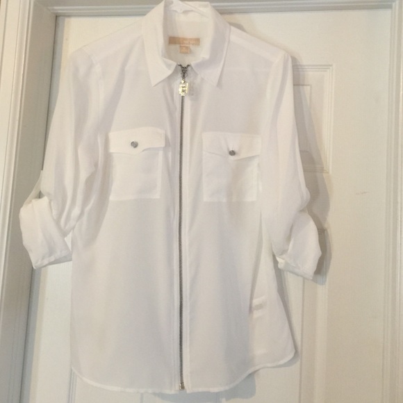 Michael Kors zip front blouse