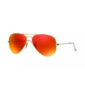 Ray ban orange flash with gold trim
